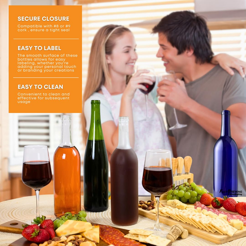 750ml Clear Glass Wine Bottles 12-Bottle Case I233431