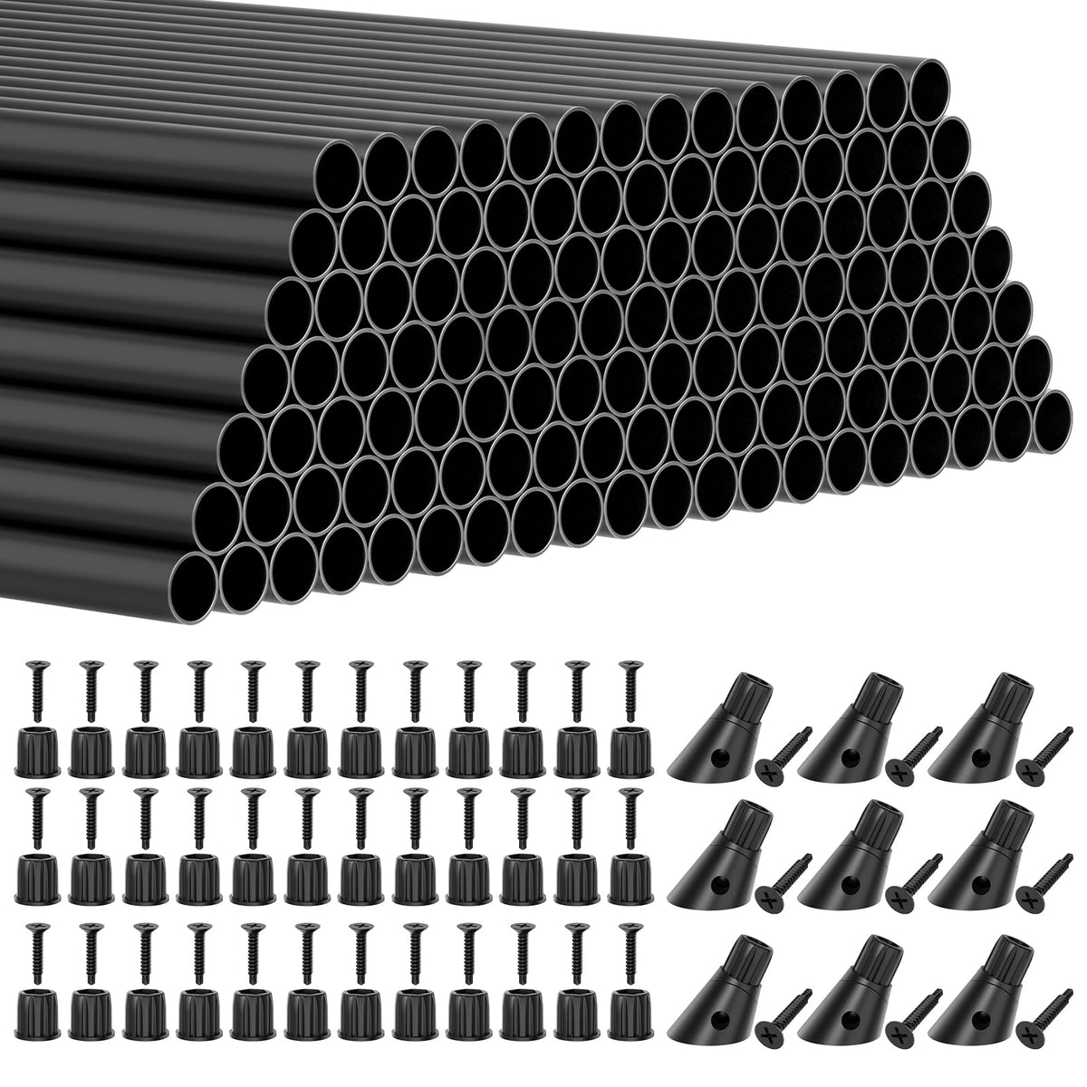 26" Black Aluminum Deck Balusters 120 Pack A309416