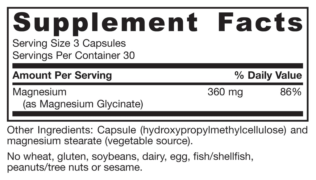 Magnesium Glycinate 90 Capsules C4446