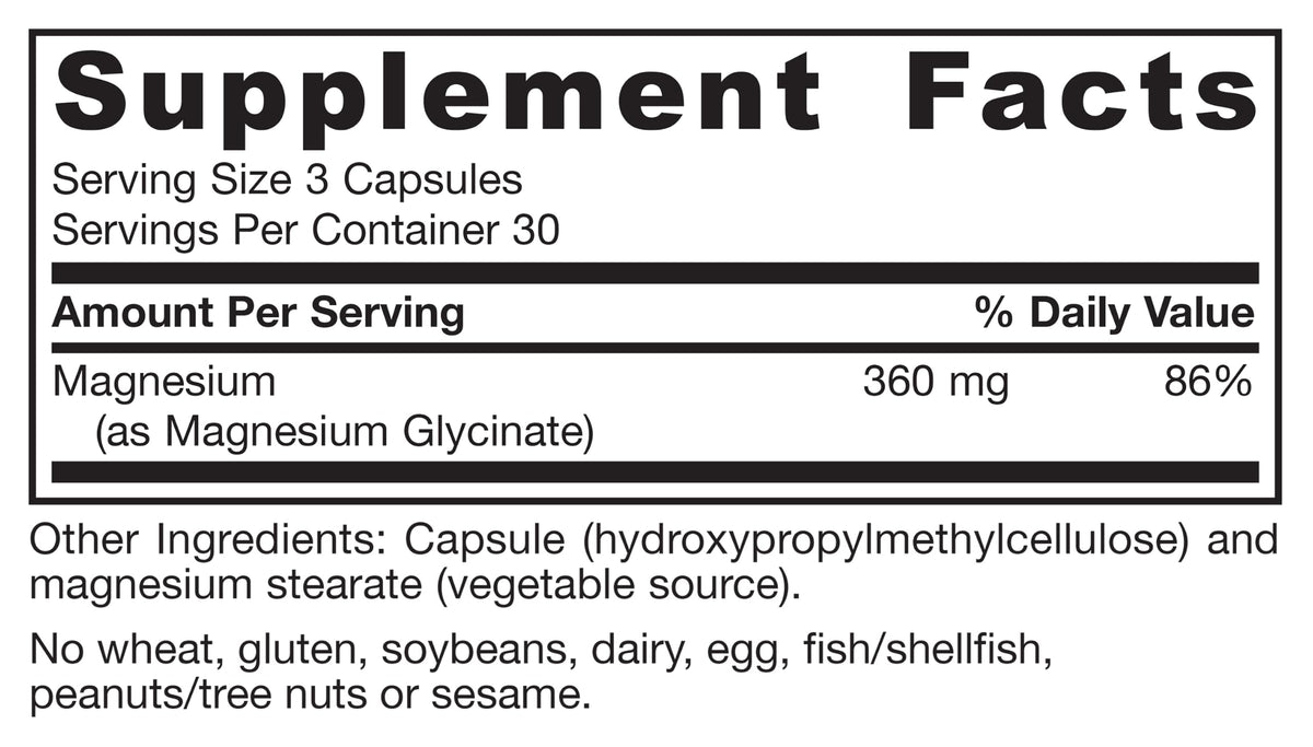 Magnesium Glycinate 90 Capsules C4446