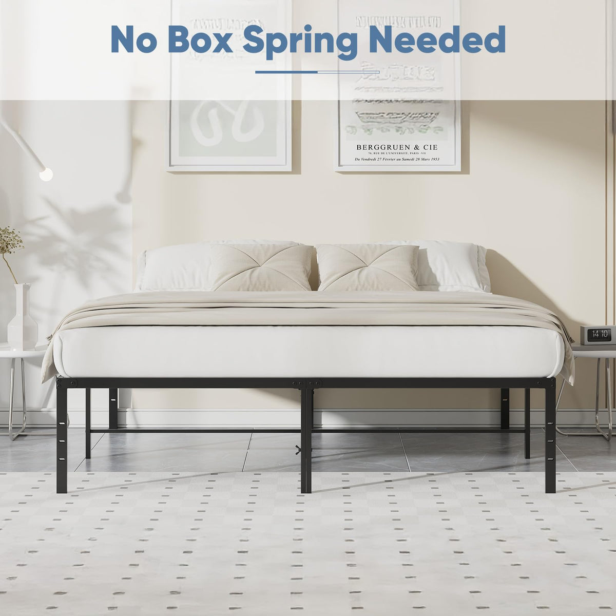Queen 18 Inch Metal Platform Bed Frame O727