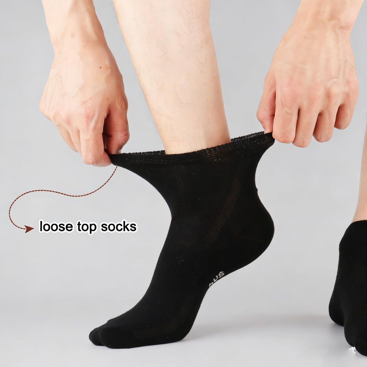 8 Pairs Bamboo Viscose Diabetic Ankle Socks Black Size 6-9 B511
