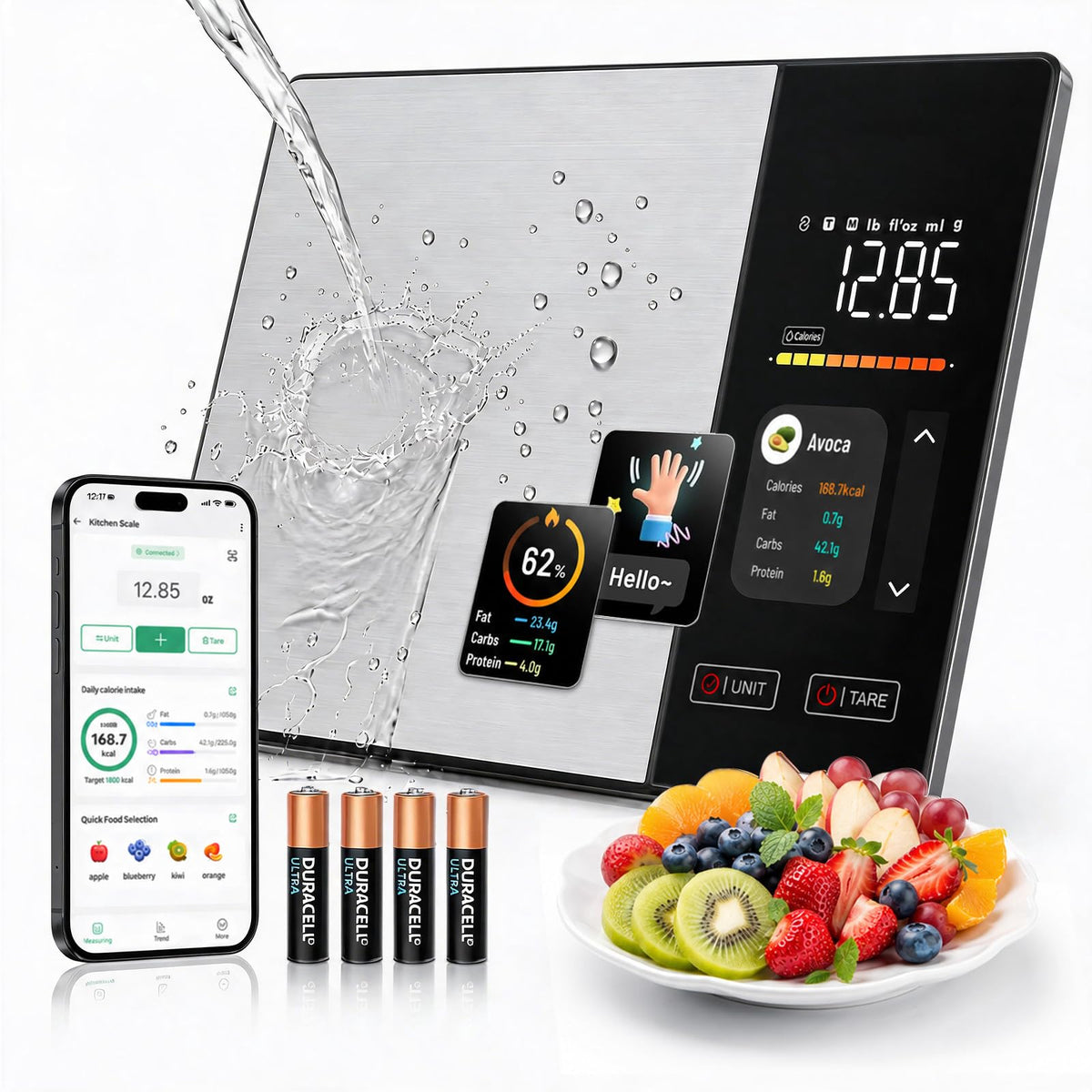 11lb Stainless Steel Digital Kitchen Scale R15704