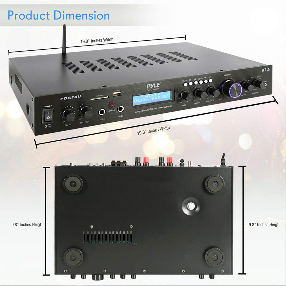 200 Watts 5 Channels Bluetooth Home Theater Amplifier U497945