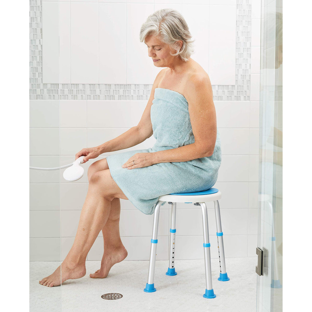 Swivel Shower Stool With Padded Seat R641536
