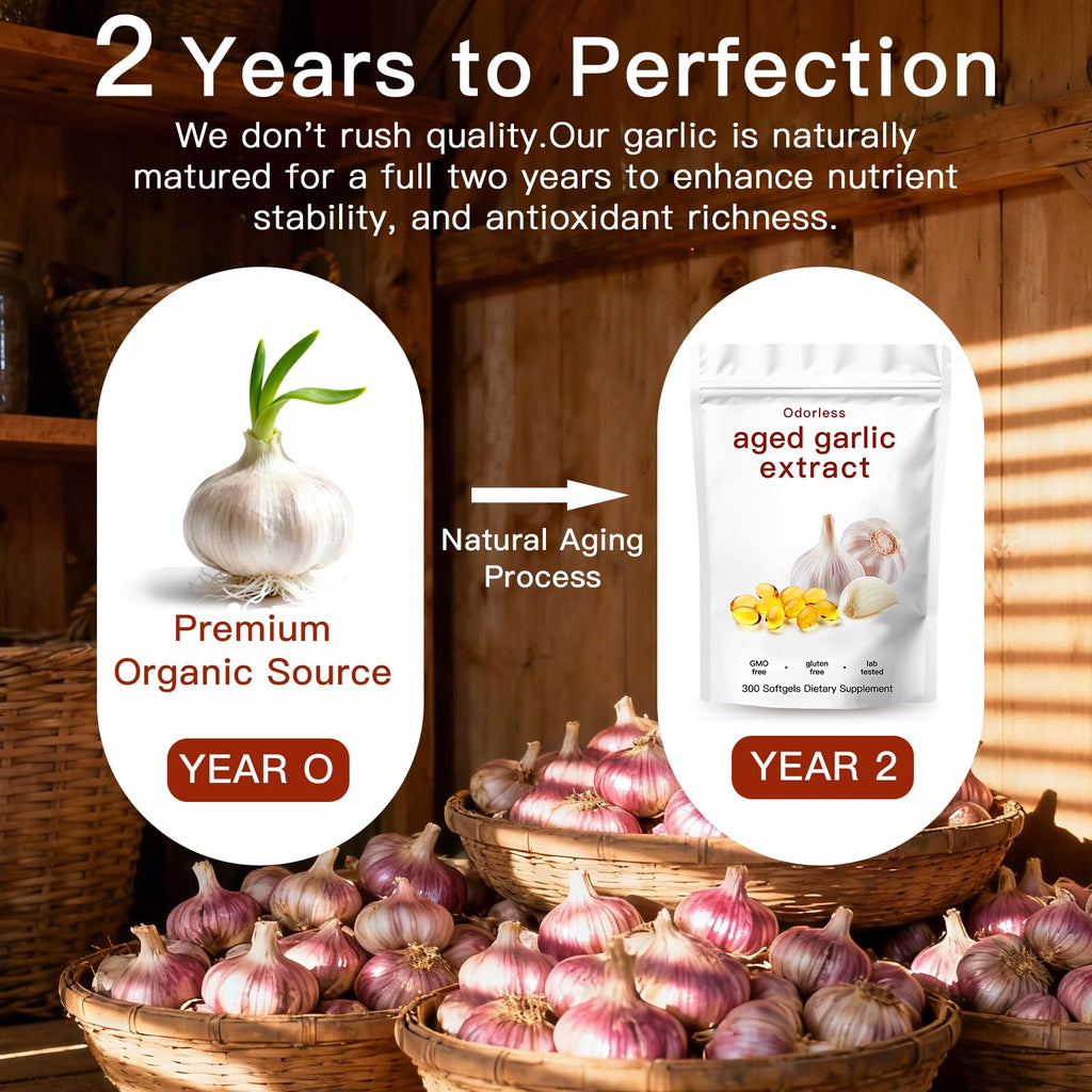 Odorless Organic Garlic Capsules 300 Count N5399