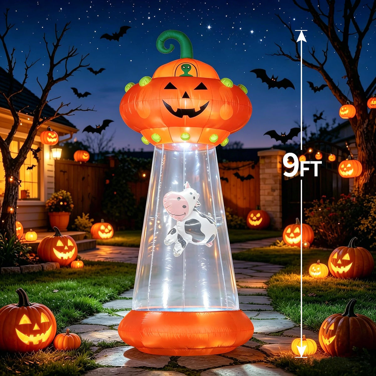 8 FT Inflatable Pumpkin UFO Decoration Y11914