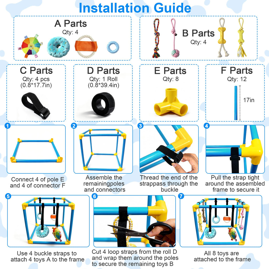 Puppy Play Gym with 8 Hanging Toys X6425