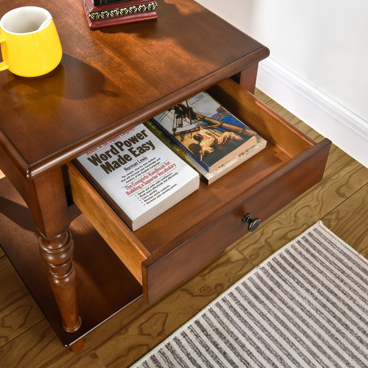 Rectangular Coffee Table and Two Square End Tables with Storage Drawer Z19844
