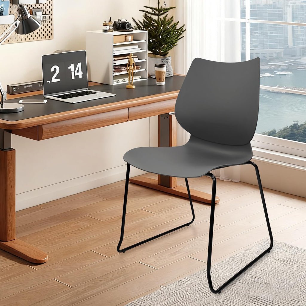 Grey Stacking Plastic Office Chairs Set of 12 R774570