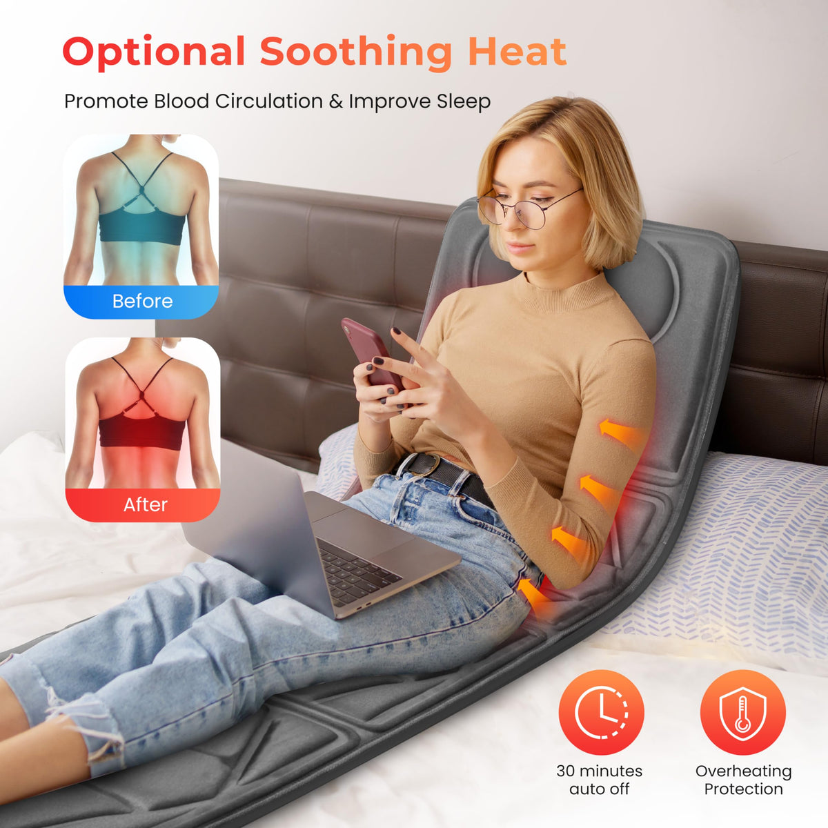 Full Body Massage Mat with Heat Z7927