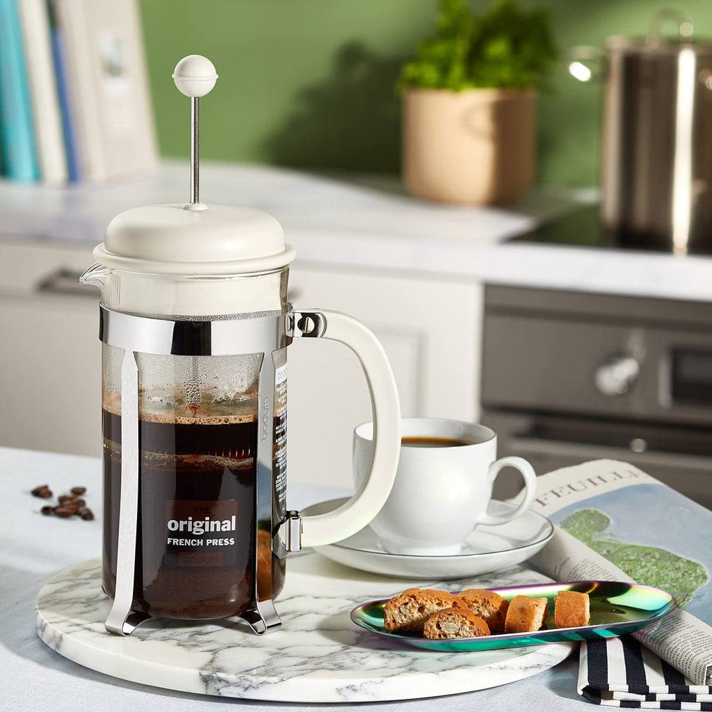 White 8 Cup Glass Coffee Maker F243