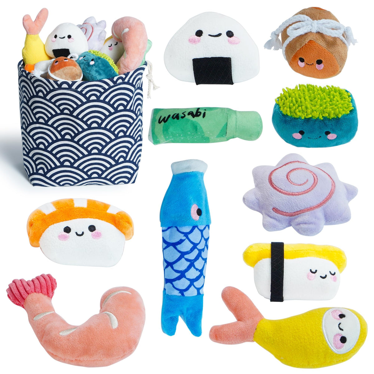 10 PC Squeaky Plush Dog Toys with Bag R96977