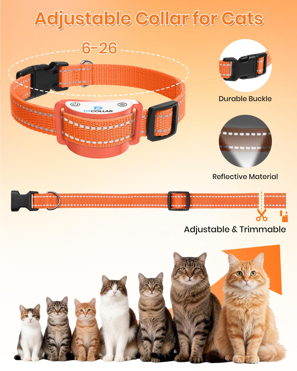 Lightweight Waterproof Cat Training Collar with Remote J1598