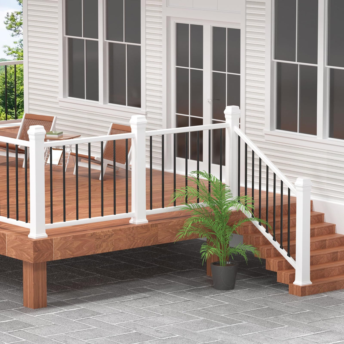 26" Black Aluminum Deck Balusters 120 Pack A309416