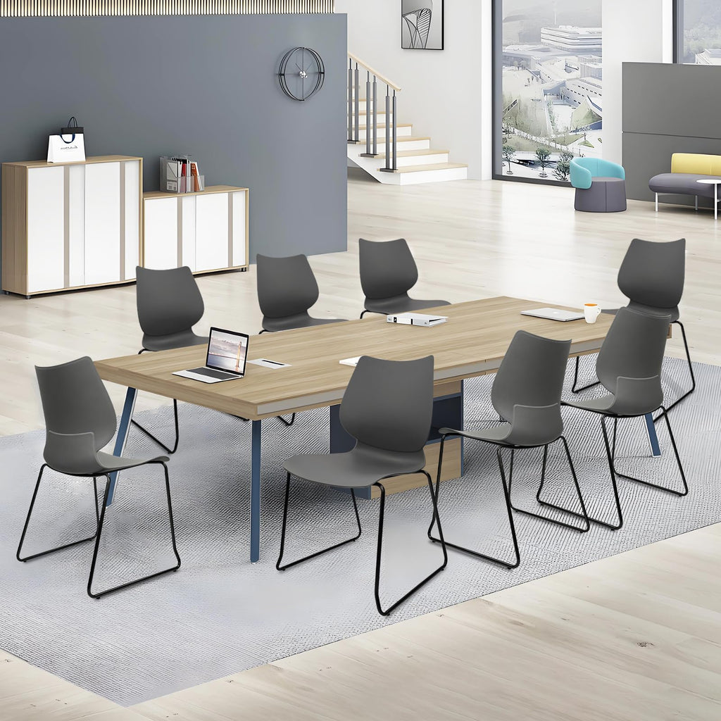 Grey Stacking Plastic Office Chairs Set of 12 R774570