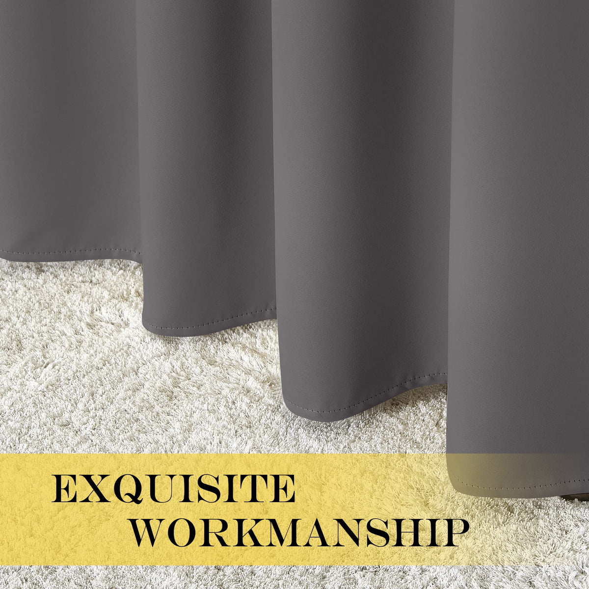 Grey Blackout Curtains 84 inch 1 Panel B2841