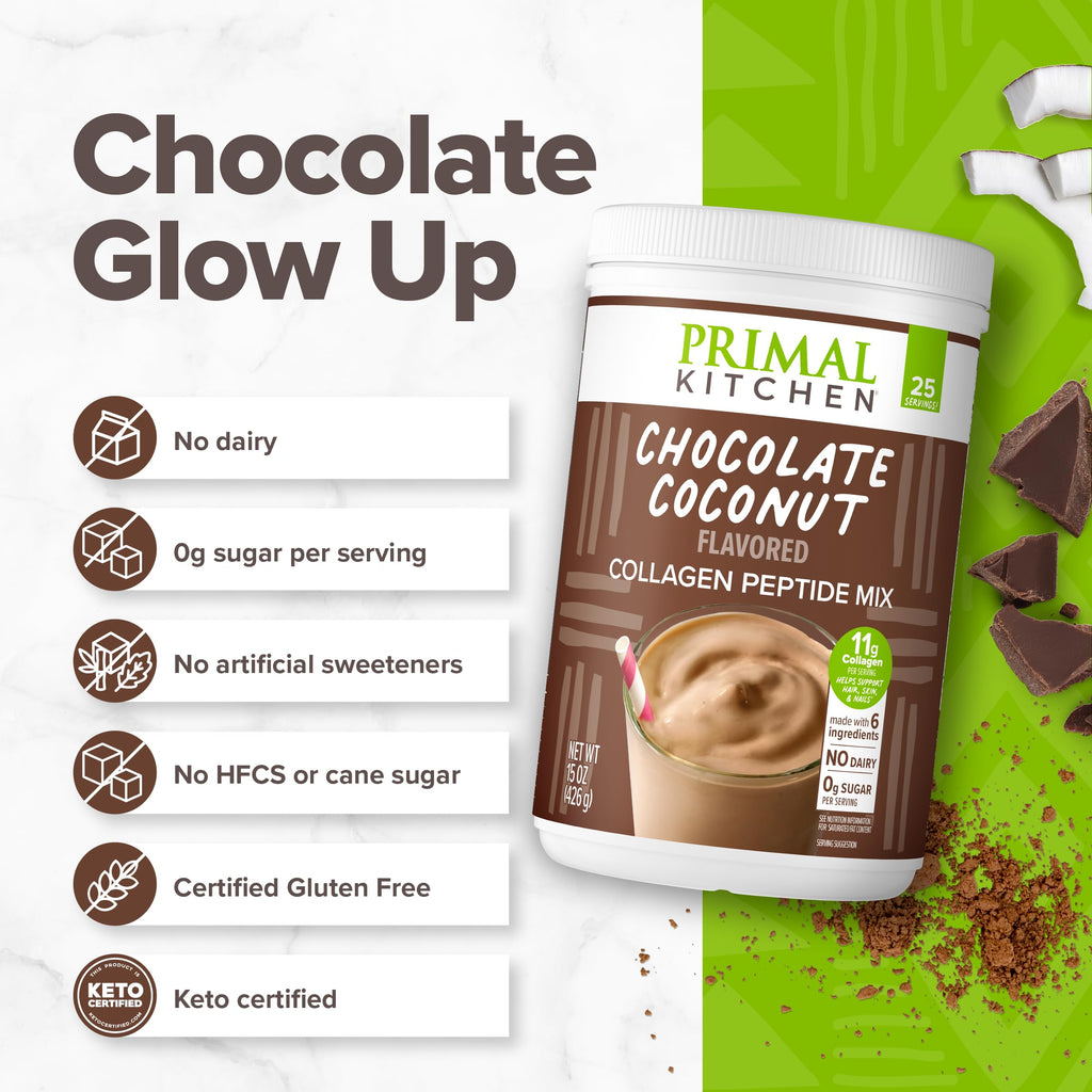 Chocolate Coconut Collagen Peptides Drink Mix 20 Ounces C4533