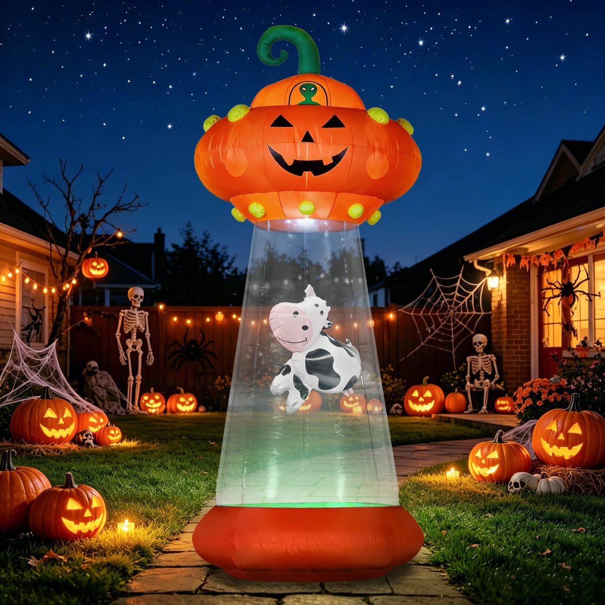 8 FT Inflatable Pumpkin UFO Decoration Y11914