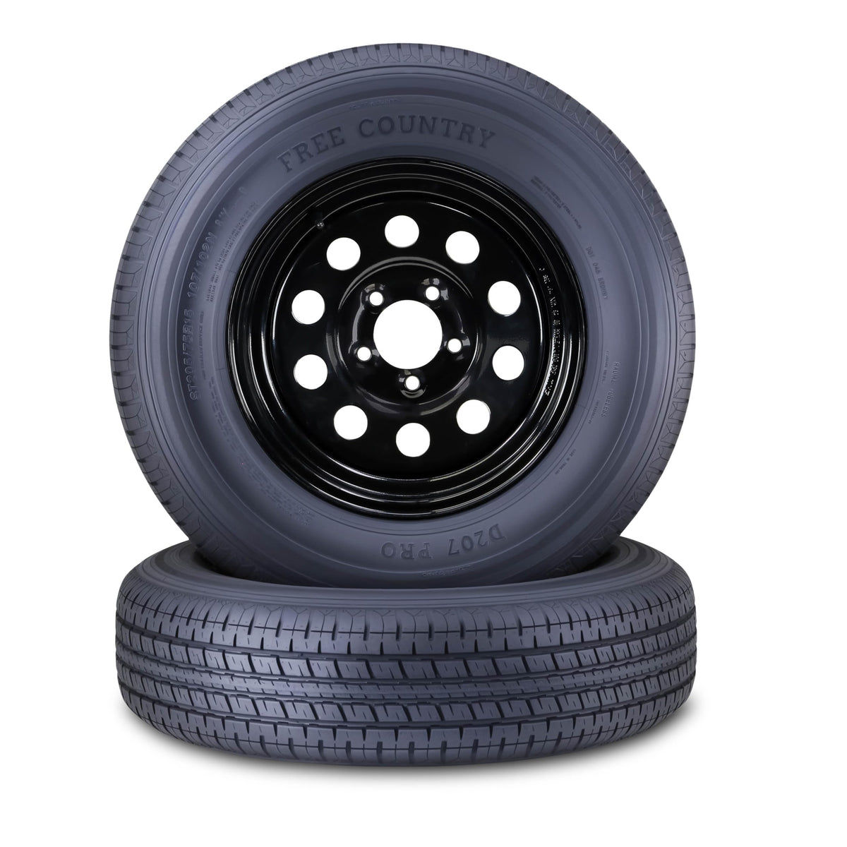 Trailer Tire Wheel ST205/75R15 8PR D 107N 5X4.5 Black Mod Pk2 J921115