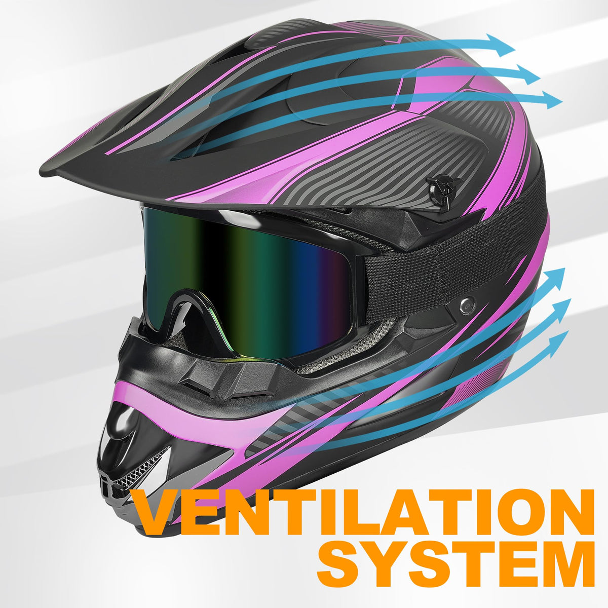 Youth Dirt Bike Helmet 4Pcs Set DOT Approved I2003