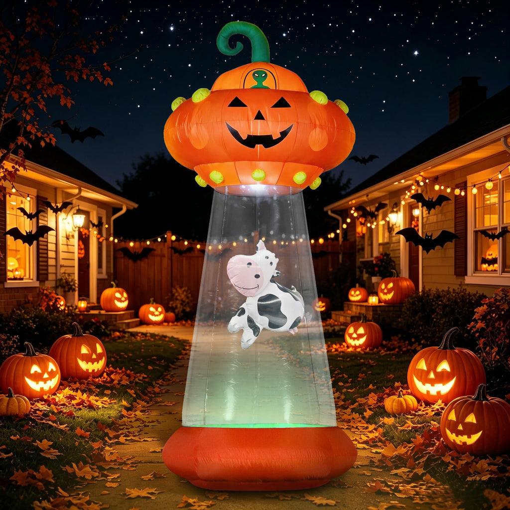 8 FT Inflatable Pumpkin UFO Decoration Y11914