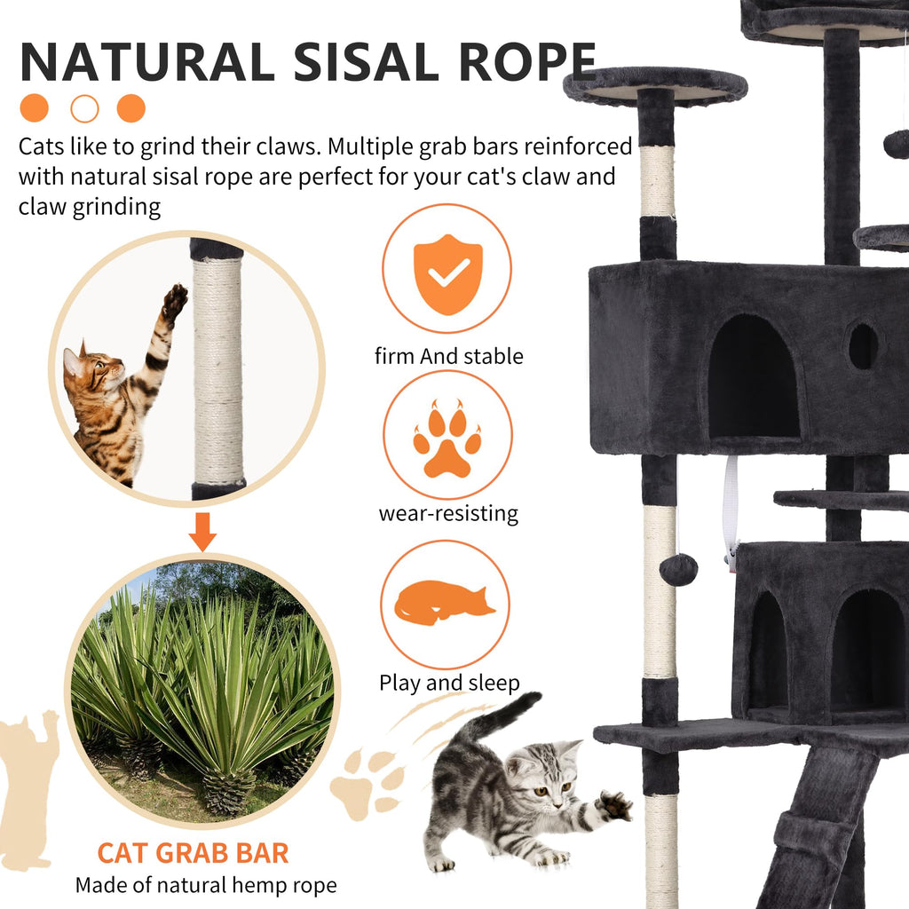 Dark Gray Multi-Level Cat Tree I423