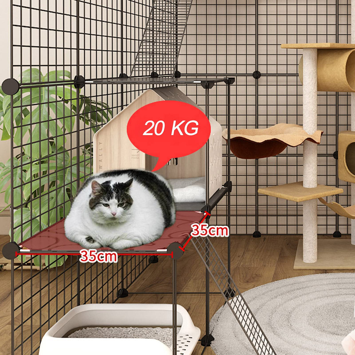 Cat Cage Indoor Playpen Metal Wire Kennel Small Animal Crate F246