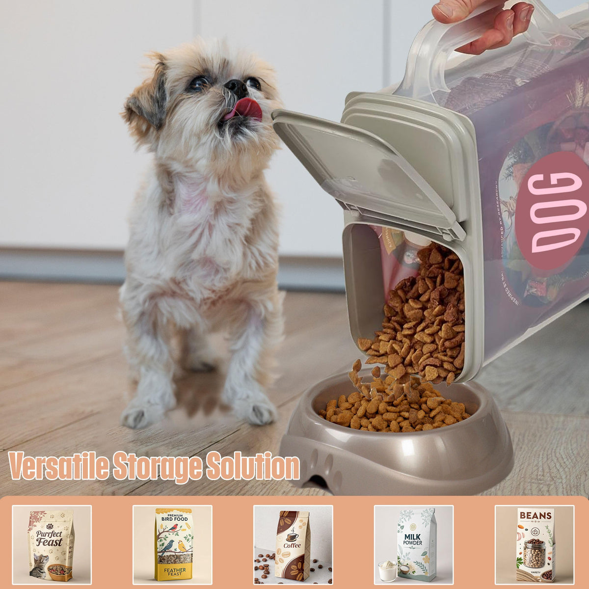 8 Quart Pet Food Storage Container with Scoop L1164