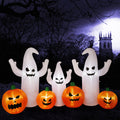 8 FT Lighted Halloween Inflatable Ghosts with Pumpkins W238080