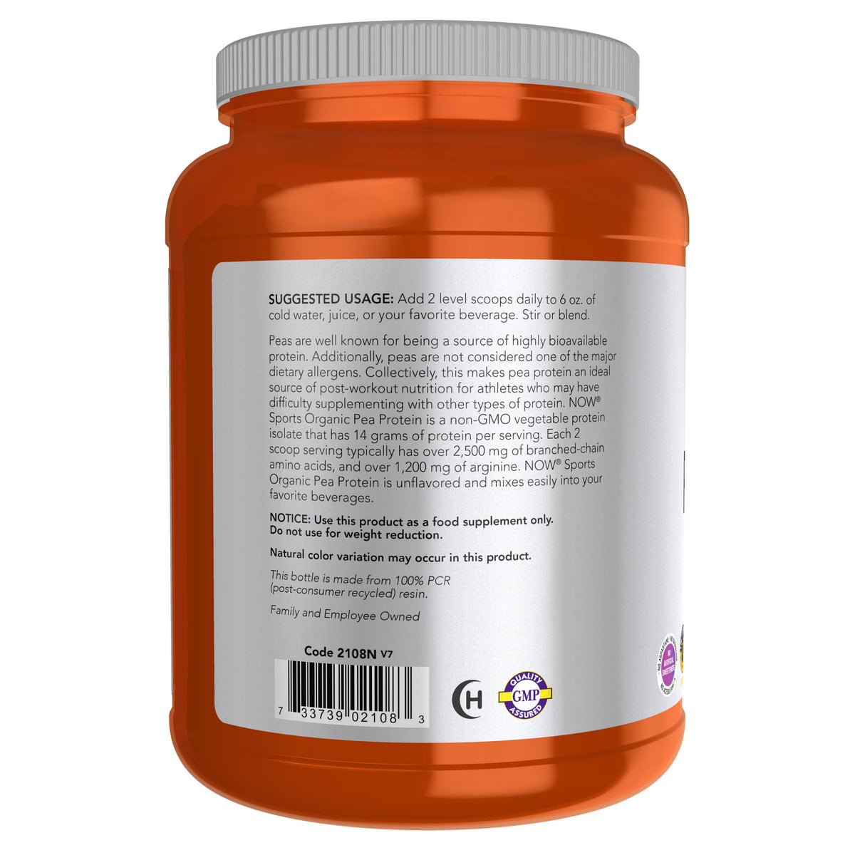 Organic Pea Protein Powder 1.5 lbs E6092