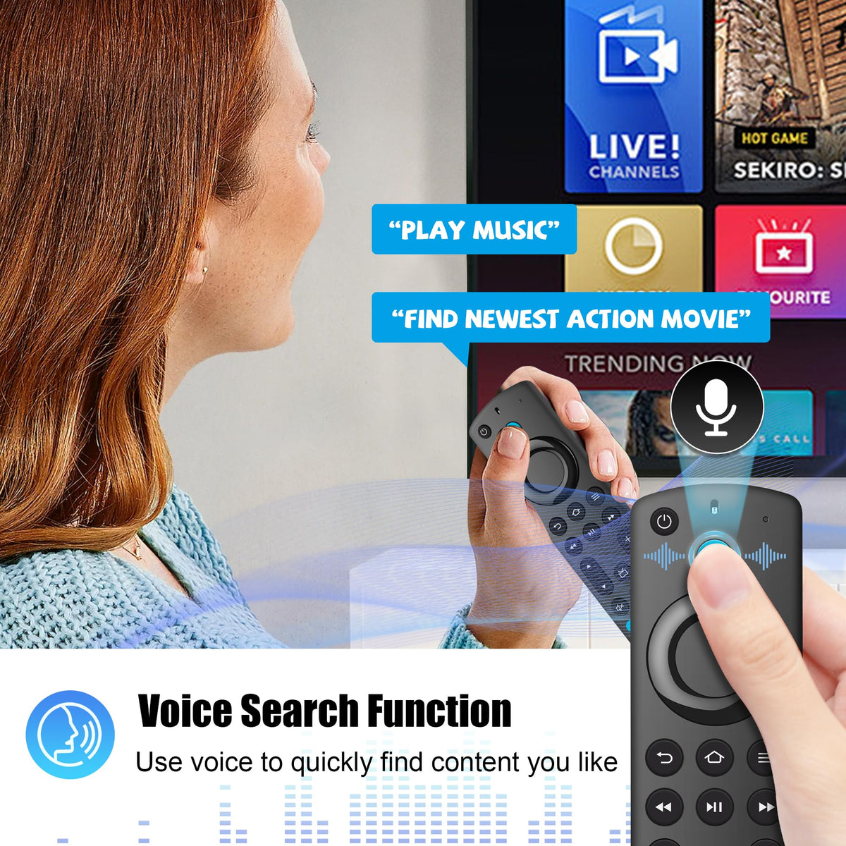 Remote Voice Replacement for Fire Stick Smart TVs K885305
