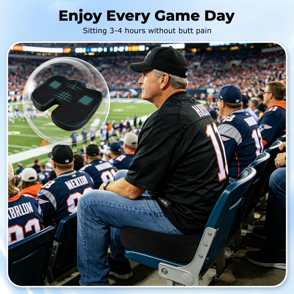 Breathable Mesh 18x14x3 inches Stadium Seat Cushions X133447