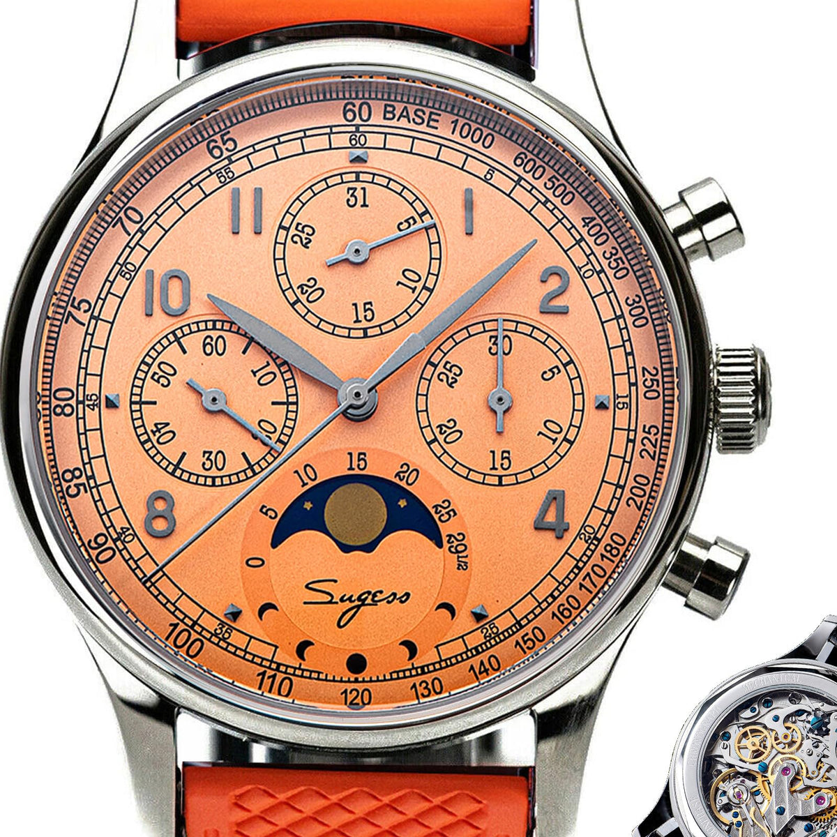 40mm Mechanical Chronograph Mens Wrist Watch K5954