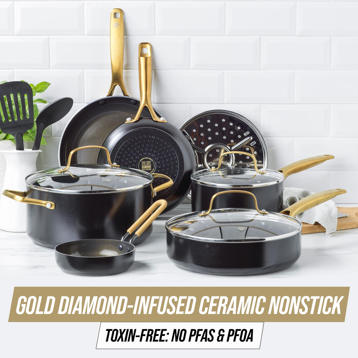 12 Piece Ceramic Nonstick Cookware Set Q426
