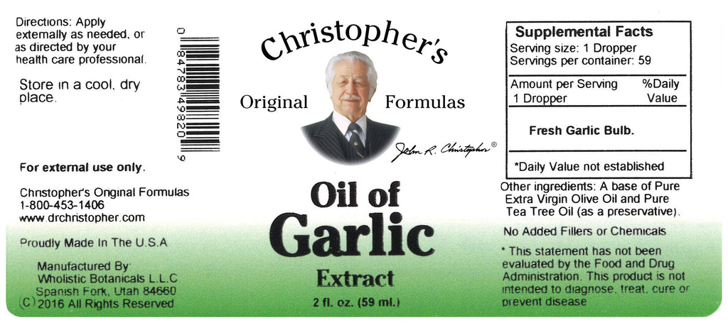 Garlic Oil Extract 2 oz Herbal Supplement T7990