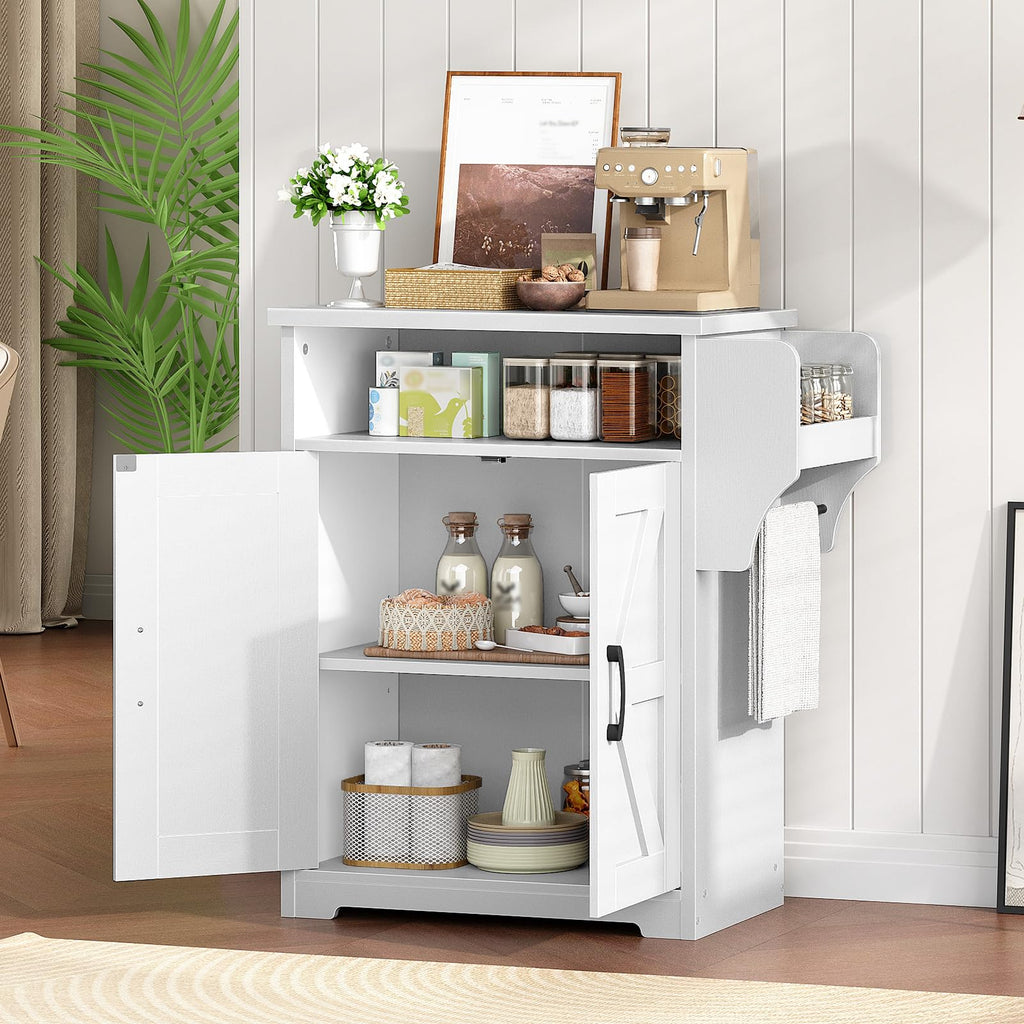 White Coffee Bar Cabinet with Storage K1953