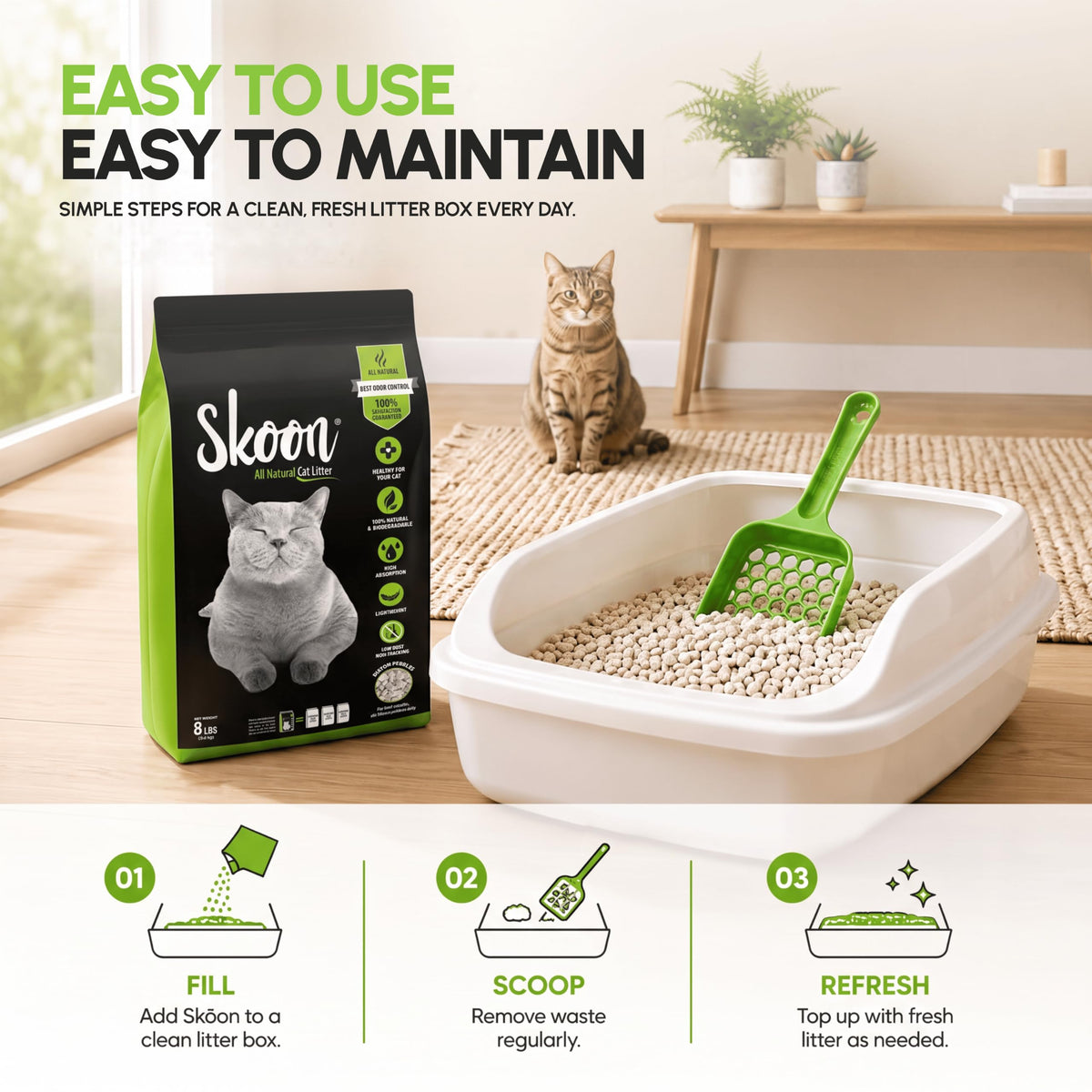All Natural Unscented Cat Litter 8 lbs O915703