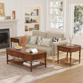 Rectangular Coffee Table and Two Square End Tables with Storage Drawer Z19844