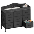 Black Changing Table with 9 Fabric Boxes K47457