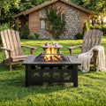 32 Inch Black Wrought Iron Wood Burning Fire Pit H368656