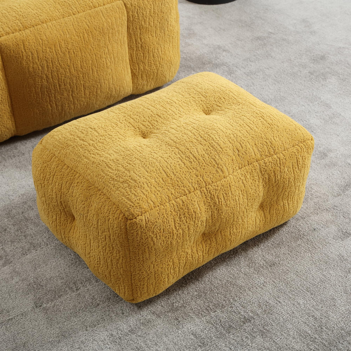 Yellow Memory Foam Bean Bag Chair with Ottoman W908599