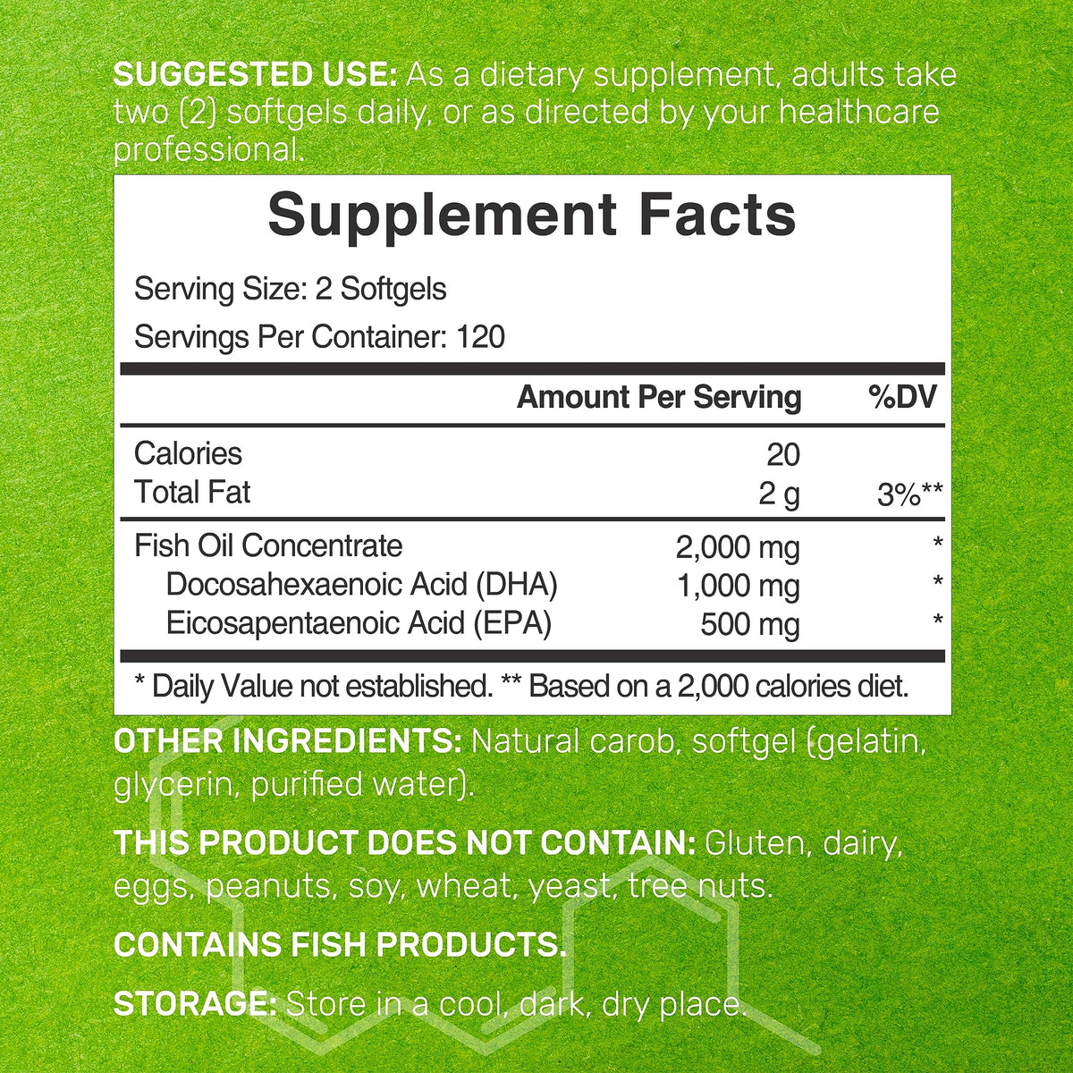 240 Softgels Lemon Flavor DHA 1000mg EPA 500mg Omega-3 Softgels M14543